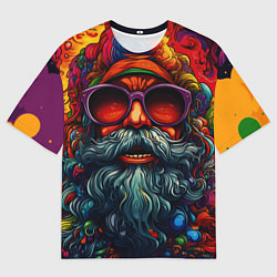 Футболка оверсайз мужская Хайповый дед Мороз, цвет: 3D-принт