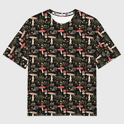 Мужская футболка оверсайз Goblincore - мухоморы