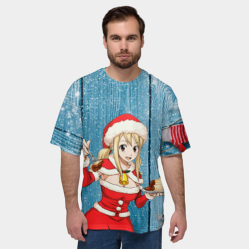 Мужская футболка оверсайз Подарок от снегурочки / 3D-принт – фото 3