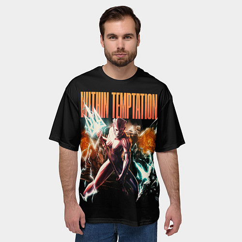Мужская футболка оверсайз Within Temptation the fire within / 3D-принт – фото 3