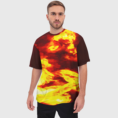 Мужская футболка оверсайз Огненное безумие / 3D-принт – фото 3