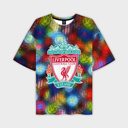 Футболка оверсайз мужская Liverpool все logo неон, цвет: 3D-принт