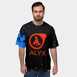 Футболка оверсайз мужская Half life краски валв, цвет: 3D-принт — фото 2