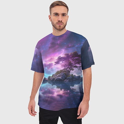Мужская футболка оверсайз Волшебный остров / 3D-принт – фото 3