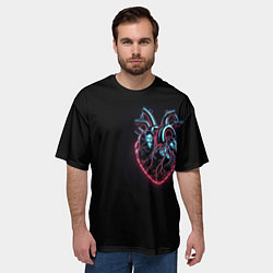 Футболка оверсайз мужская Киберседце, цвет: 3D-принт — фото 2