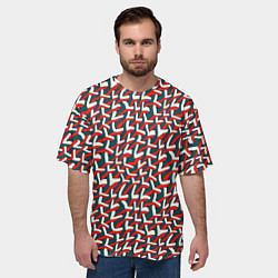 Футболка оверсайз мужская Цветное переплетение, цвет: 3D-принт — фото 2