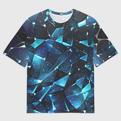 Футболка оверсайз мужская Синее разбитое стекло, цвет: 3D-принт