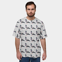 Футболка оверсайз мужская Голуби воркуют, цвет: 3D-принт — фото 2
