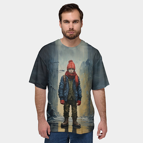 Мужская футболка оверсайз Юный хулиган в тяжелых ботинках / 3D-принт – фото 3