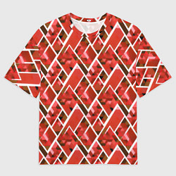 Футболка оверсайз мужская Красные треугольники, цвет: 3D-принт
