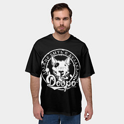 Футболка оверсайз мужская Добро с кулаками - страха нет, цвет: 3D-принт — фото 2