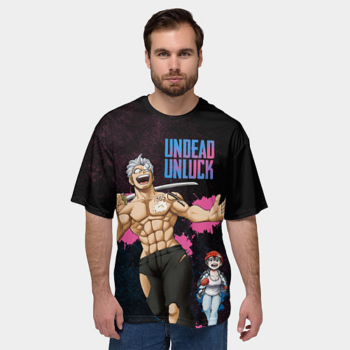 Мужская футболка оверсайз Undead Unluck - Fuuko and Andy / 3D-принт – фото 3