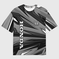 Футболка оверсайз мужская Honda - монохромный спортивный, цвет: 3D-принт