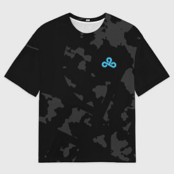 Футболка оверсайз мужская Cloud9 - Форма команды,чёрный камуфляж 2024, цвет: 3D-принт