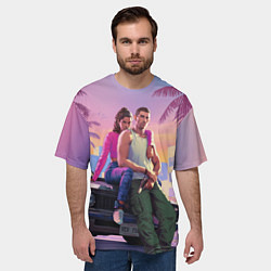 Футболка оверсайз мужская Jason & Lucia - GTA 6 official art, цвет: 3D-принт — фото 2