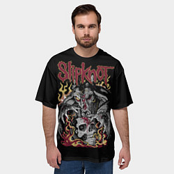 Футболка оверсайз мужская Slipknot - злодей, цвет: 3D-принт — фото 2