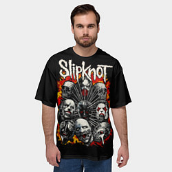 Футболка оверсайз мужская Slipknot метал-группа, цвет: 3D-принт — фото 2