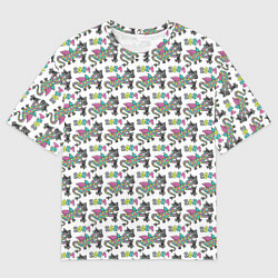 Футболка оверсайз мужская Паттерн детский со Змеем Горынычем, цвет: 3D-принт