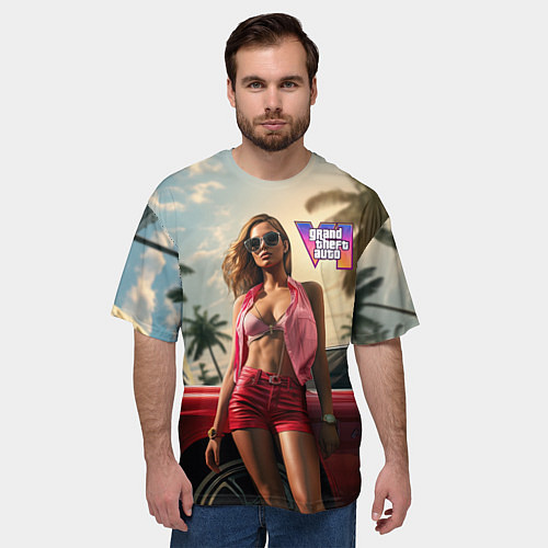 Мужская футболка оверсайз Девушка GTA 6 / 3D-принт – фото 3