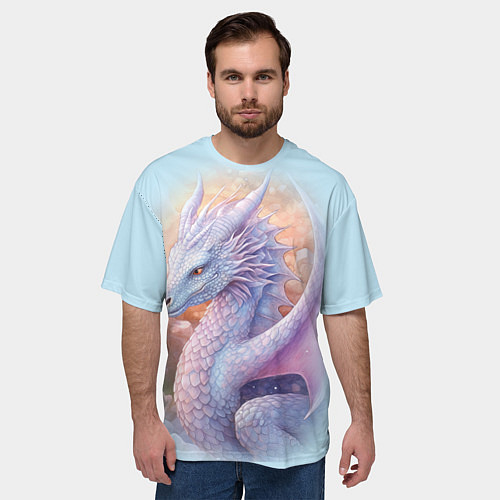 Мужская футболка оверсайз Фэнтази дракон 2024 / 3D-принт – фото 3
