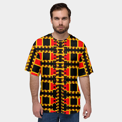 Мужская футболка оверсайз Королевские квадраты / 3D-принт – фото 3