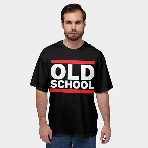 Мужская футболка оверсайз Old school - experience / 3D-принт – фото 3