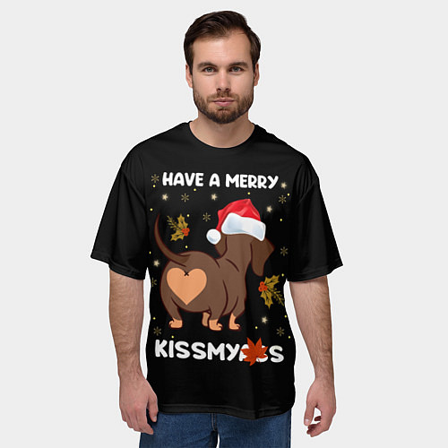 Мужская футболка оверсайз Have a merry kissmyass / 3D-принт – фото 3
