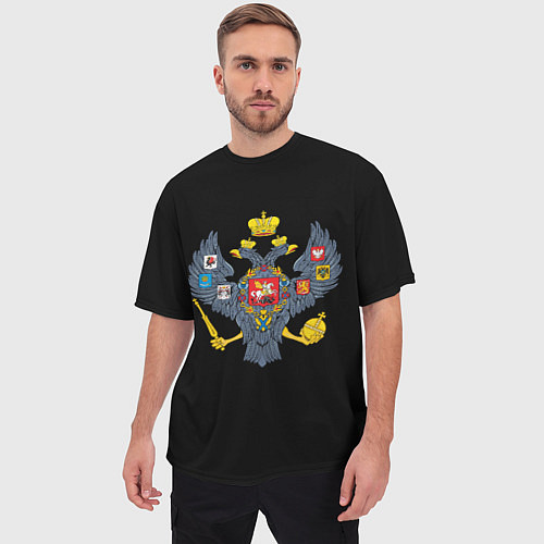 Мужская футболка оверсайз Держава герб Российской империи / 3D-принт – фото 3