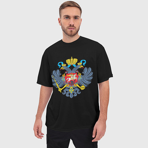 Мужская футболка оверсайз Имперская символика России / 3D-принт – фото 3
