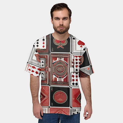 Мужская футболка оверсайз Покерный гений / 3D-принт – фото 3