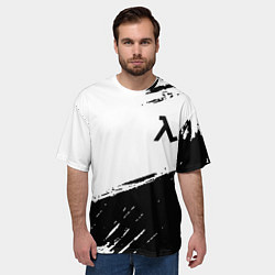 Футболка оверсайз мужская Half life black color, цвет: 3D-принт — фото 2