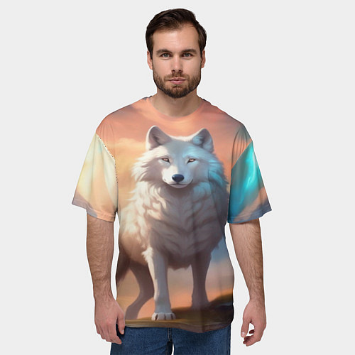 Мужская футболка оверсайз Небесная волчица / 3D-принт – фото 3
