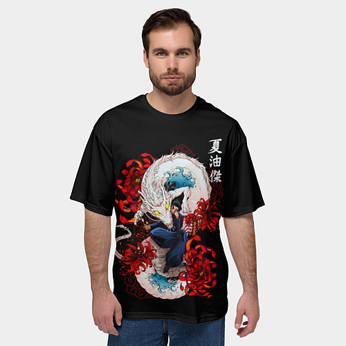 Мужская футболка оверсайз Сугуру Гето и дракон / 3D-принт – фото 3