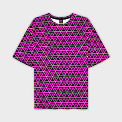 Футболка оверсайз мужская Розовые и чёрные треугольники, цвет: 3D-принт