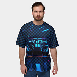Футболка оверсайз мужская Неоновый болид, цвет: 3D-принт — фото 2