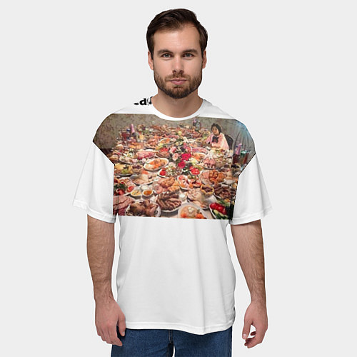 Мужская футболка оверсайз Новогодние приколы / 3D-принт – фото 3