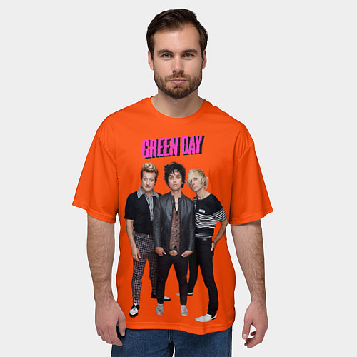 Мужская футболка оверсайз Green Day trio / 3D-принт – фото 3