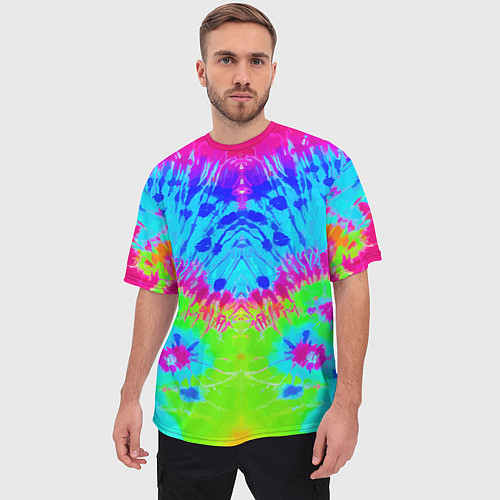 Мужская футболка оверсайз Tie-Dye abstraction / 3D-принт – фото 3