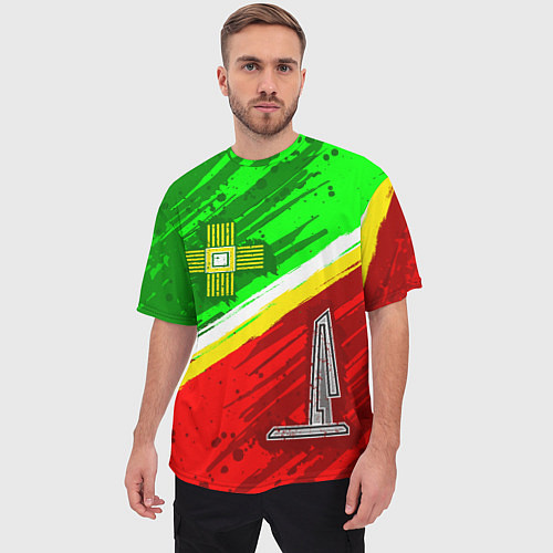 Мужская футболка оверсайз Флаг Зеленограадского АО / 3D-принт – фото 3