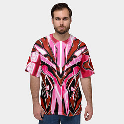 Футболка оверсайз мужская Розовый кибер доспех, цвет: 3D-принт — фото 2