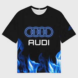 Футболка оверсайз мужская Audi neon art, цвет: 3D-принт