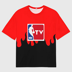 Футболка оверсайз мужская NBA sport flame, цвет: 3D-принт