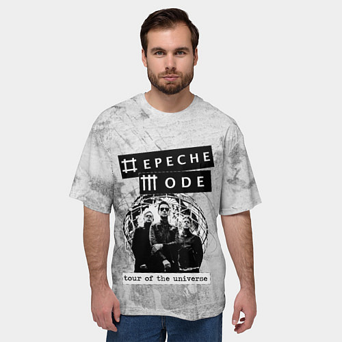 Мужская футболка оверсайз Depeche Mode - Touring the universe группа / 3D-принт – фото 3
