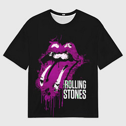 Мужская футболка оверсайз The Rolling Stones - lips