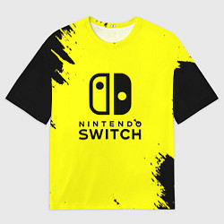 Футболка оверсайз мужская Nintendo switch краски на жёлтом, цвет: 3D-принт