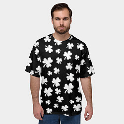 Футболка оверсайз мужская Black clover pattern anime, цвет: 3D-принт — фото 2