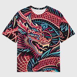 Футболка оверсайз мужская Татуха японского дракона - ирезуми, цвет: 3D-принт