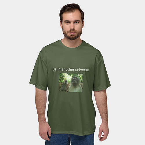 Мужская футболка оверсайз Us in another universe / 3D-принт – фото 3