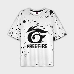 Футболка оверсайз мужская Freefire черные краски, цвет: 3D-принт