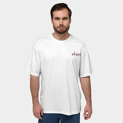 Мужская футболка оверсайз Paris city / 3D-принт – фото 3